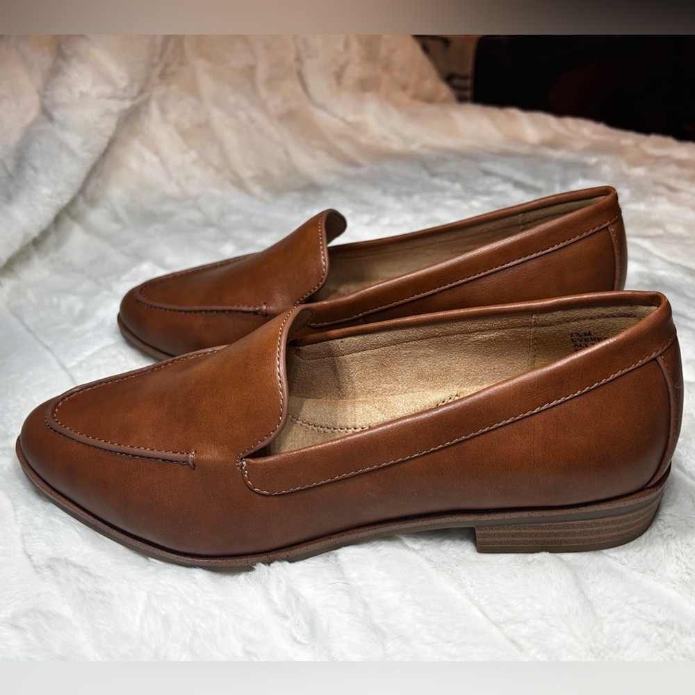 Aerosoles Everest Loafers, Dark tan faux leather